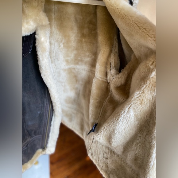 VTG Style B3 Aviator Bomber Military  Airforce Flying Biker 80s 90s Leather Coat - Picture 5 of 15